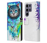 Head Case Designs Officially Licensed Pixie Cold We Are All Mad Here Cats Leather Wallet Case Compatible With Samsung Galaxy S25 Ultra