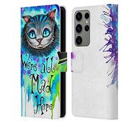 Head Case Designs Officially Licensed Pixie Cold We Are All Mad Here Cats Leather Wallet Case Compatible With Samsung Galaxy S23 Ultra 5G