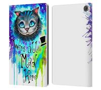 Head Case Designs Officially Licensed Pixie Cold We Are All Mad Here Cats Leather Wallet Case Compatible With Amazon Fire Max 11 2023