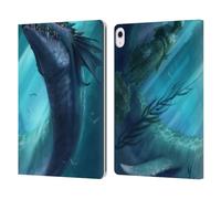 Head Case Designs Officially Licensed Piya Wannachaiwong Dragon Of Atlantis Dragons Of Sea And Storms Leather Wallet Case Compatible With Apple iPad Air 13 2024/2025