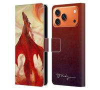 Head Case Designs Officially Licensed Piya Wannachaiwong Mighty Dragons Of Fire Leather Wallet Case Compatible With Apple iPhone 17 Pro Max
