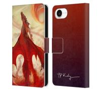 Head Case Designs Officially Licensed Piya Wannachaiwong Mighty Dragons Of Fire Leather Wallet Case Compatible With Apple iPhone 16e