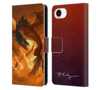 Head Case Designs Officially Licensed Piya Wannachaiwong Sunrise Dragons Of Fire Leather Wallet Case Compatible With Apple iPhone 16e