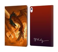 Head Case Designs Officially Licensed Piya Wannachaiwong Sunrise Dragons Of Fire Leather Wallet Case Compatible With Apple iPad Air 13 2024/2025