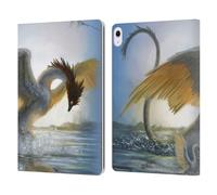 Head Case Designs Officially Licensed Piya Wannachaiwong Swan Dragon Dragons Of Sea And Storms Leather Wallet Case Compatible With Apple iPad Air 13 2024/2025