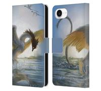 Head Case Designs Officially Licensed Piya Wannachaiwong Swan Dragon Dragons Of Sea And Storms Leather Wallet Case Compatible With Apple iPhone 16e