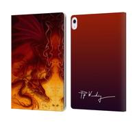 Head Case Designs Officially Licensed Piya Wannachaiwong Treasure Dragons Of Fire Leather Wallet Case Compatible With Apple iPad Air 13 2024/2025