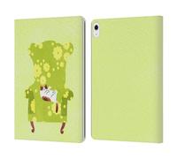 Head Case Designs Officially Licensed Planet Cat Lime Chair Cat Arm Chair Leather Wallet Case Compatible With Apple iPad Air 13 2024/2025