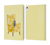 Head Case Designs Officially Licensed Planet Cat Mustard Chair Cat Arm Chair Leather Wallet Case Compatible With Apple iPad Air 13 2024/2025