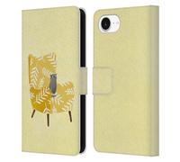 Head Case Designs Officially Licensed Planet Cat Mustard Chair Cat Arm Chair Leather Wallet Case Compatible With Apple iPhone 16e