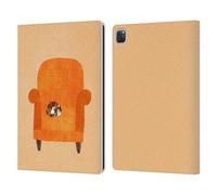 Head Case Designs Officially Licensed Planet Cat Orange Chair Cat Arm Chair Leather Wallet Case Compatible With Apple iPad Pro 12.9 2020/2021/2022