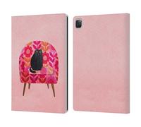 Head Case Designs Officially Licensed Planet Cat Red Chair Cat Arm Chair Leather Wallet Case Compatible With Apple iPad Pro 12.9 2020/2021/2022