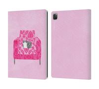 Head Case Designs Officially Licensed Planet Cat Rose Chair Cat Arm Chair Leather Wallet Case Compatible With Apple iPad Pro 12.9 2020/2021/2022