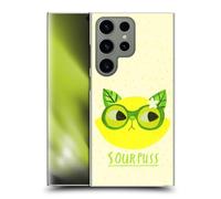 Head Case Designs Officially Licensed Planet Cat Sour Puss Puns Hard Back Case Compatible With Samsung Galaxy S24 Ultra 5G