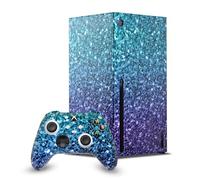 Head Case Designs Officially Licensed PLdesign Aqua Blue Art Mix Game Console Wrap and Game Controller Skin Bundle Compatible With Xbox Series X