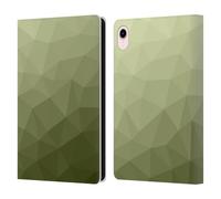 Head Case Designs Officially Licensed PLdesign Army Green Gradient Mesh Geometric Patterns Leather Wallet Case Compatible With Apple iPad mini (2021/2024)