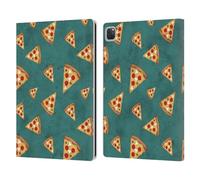 Head Case Designs Officially Licensed PLdesign Cool Fun Pizza Slices Teal Food Patterns Leather Wallet Case Compatible With Apple iPad Pro 12.9 2020/2021/2022