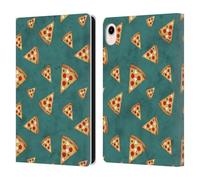 Head Case Designs Officially Licensed PLdesign Cool Fun Pizza Slices Teal Food Patterns Leather Wallet Case Compatible With Apple iPad mini (2021/2024)