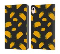 Head Case Designs Officially Licensed PLdesign Cool Fun Taco Food Patterns Leather Wallet Case Compatible With Apple iPad mini (2021/2024)