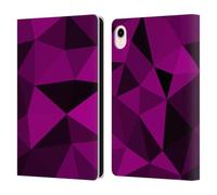 Head Case Designs Officially Licensed PLdesign Dark Pink And Black Mesh Geometric Patterns Leather Wallet Case Compatible With Apple iPad mini (2021/2024)