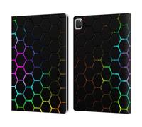 Head Case Designs Officially Licensed PLdesign Honeycomb Spectrum Geometric Patterns Leather Wallet Case Compatible With Apple iPad Pro 12.9 2020/2021/2022