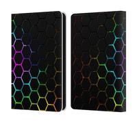 Head Case Designs Officially Licensed PLdesign Honeycomb Spectrum Geometric Patterns Leather Wallet Case Compatible With Amazon Kindle 11th Gen 6in 2022