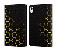 Head Case Designs Officially Licensed PLdesign Honeycomb Yellow Geometric Patterns Leather Wallet Case Compatible With Apple iPad mini (2021/2024)