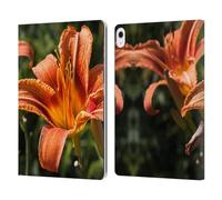 Head Case Designs Officially Licensed PLdesign Orange Yellow Fire Lily Flowers And Leaves Leather Wallet Case Compatible With Apple iPad Air 13 2024/2025