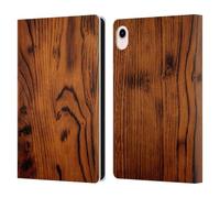 Head Case Designs Officially Licensed PLdesign Rustic Vintage Brown Burnt Wood Prints Leather Wallet Case Compatible With Apple iPad mini (2021/2024)