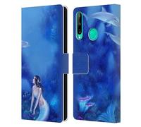 Head Case Designs Officially Licensed Rachel Anderson Mermaid And Dolphins Art Leather Book Wallet Case Cover Compatible With Huawei P40 lite E