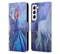 Head Case Designs Officially Licensed Rachel Anderson Purple Unicorn And Forest Fairy Art Leather Wallet Case Compatible With Samsung Galaxy S22 5G