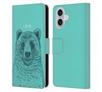 Head Case Designs Officially Licensed Rachel Caldwell Bear Root Illustrations Leather Wallet Case Compatible With Apple iPhone 16