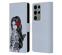 Head Case Designs Officially Licensed Rachel Caldwell Tattoo Girl Illustrations Leather Wallet Case Compatible With Samsung Galaxy S23 Ultra 5G
