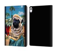 Head Case Designs Officially Licensed Random Galaxy Aloha Hawaiian Pug Animals Leather Wallet Case Compatible With Apple iPad Air 13 2024/2025