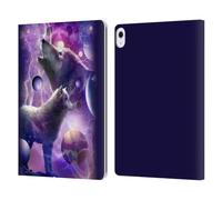 Head Case Designs Officially Licensed Random Galaxy Cosmic Wolf Space Animals Leather Wallet Case Compatible With Apple iPad Air 13 2024/2025