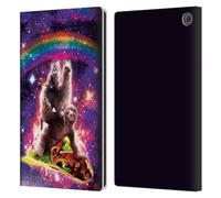 Head Case Designs Officially Licensed Random Galaxy Space Cat Llama Sloth On Taco Animals Leather Wallet Case Compatible With Amazon Fire Max 11 2023