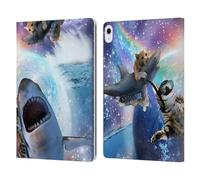 Head Case Designs Officially Licensed Random Galaxy Space Cat Riding Shark Animals Leather Wallet Case Compatible With Apple iPad Air 13 2024/2025