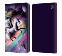 Head Case Designs Officially Licensed Random Galaxy Space Cat Riding Unicorn Animals Leather Wallet Case Compatible With Amazon Fire 7 2022