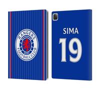 Head Case Designs Officially Licensed Rangers FC Abdallah Sima 2023/24 Players Home Kit Leather Wallet Case Compatible With Apple iPad Pro 12.9 2020/2021/2022