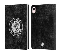 Head Case Designs Officially Licensed Rangers FC Distressed Crest Leather Wallet Case Compatible With Apple iPad mini (2021/2024)