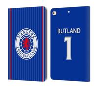 Head Case Designs Officially Licensed Rangers FC Jack Butland 2023/24 Players Home Kit Leather Wallet Case Compatible With Apple iPad 9.7 2017 / iPad 9.7 2018