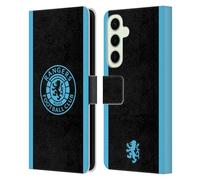 Head Case Designs Officially Licensed Rangers FC Light Blue Crest Leather Wallet Case Compatible With Samsung Galaxy S25+
