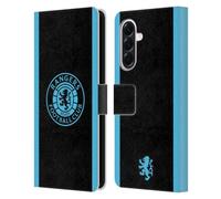 Head Case Designs Officially Licensed Rangers FC Light Blue Crest Leather Wallet Case Compatible With Samsung Galaxy A56 5G