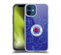 Head Case Designs Officially Licensed Rangers FC Lion Pinstripes Pattern Crest Gel Case [Military Grade Protection] Compatible with Apple iPhone 12 Mini and Compatible with MagSafe