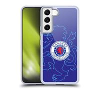 Head Case Designs Officially Licensed Rangers FC Lion Pinstripes Pattern Crest Gel Case [Military Grade Protection] Compatible with Samsung Galaxy S22 5G and Compatible with MagSafe