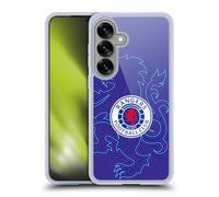 Head Case Designs Officially Licensed Rangers FC Lion Pinstripes Pattern Crest Gel Case [Military Grade Protection] Compatible with Samsung Galaxy S25 and Compatible with MagSafe
