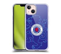 Head Case Designs Officially Licensed Rangers FC Lion Pinstripes Pattern Crest Gel Case [Military Grade Protection] Compatible with Apple iPhone 13 and Compatible with MagSafe