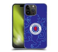 Head Case Designs Officially Licensed Rangers FC Lion Pinstripes Pattern Crest Hard Back Case Compatible With Apple iPhone 15 Pro Max