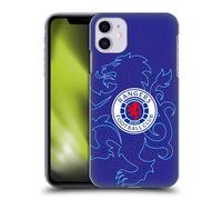Head Case Designs Officially Licensed Rangers FC Lion Pinstripes Pattern Crest Hard Back Case Compatible With Apple iPhone 11