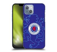 Head Case Designs Officially Licensed Rangers FC Lion Pinstripes Pattern Crest Hard Back Case Compatible With Apple iPhone 14